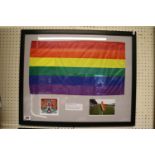 Framed Game used Corner Flag Northampton Town v Grimsby Town 23rd November 2019 at the Sixfields