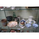 Collection of assorted Ceramics and glassware inc. Codd bottle T Challans of Oakham, Art Deco Vase