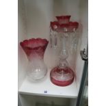 Good Quality 20thC Cut glass Lustre with shade