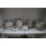 Furstenberg Tea Set tea with rose knops and scenic decoration marks to base