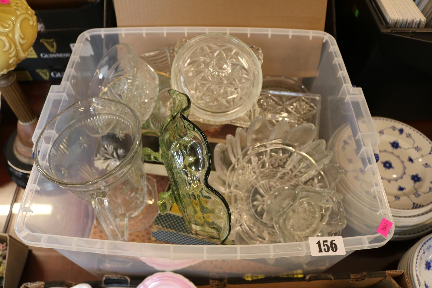 Box of assorted Cut and Pressed glassware