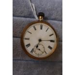 18ct Gold Gents Pocket watch by J W Benson 84g total weight with movement