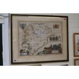 Framed Antique Map of Rutland 'Rvtlandia'