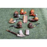 Collection of Assorted Vintage Pipes and smoking related items