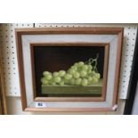 Edward Griffiths 1994 Still Life of Grapes Oil on board framed