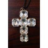 Large Clear Stone set cross in Butler 7 Wilson box