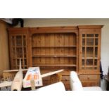 Very Large Pine Breakfront dresser with cupboard base