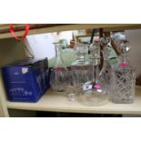 Colelction of assorted Crystal and glassware inc Decanters and drinking glasses