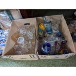 2 Boxes of assorted 1950s and later Glassware