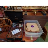 Cased HMV Gramophone and assorted Records