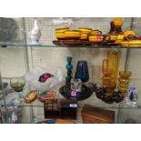 Collection of 20thC Art Glassware inc. Vases, Ashtrays, Sculptures