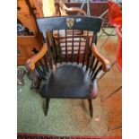 Heavy Hardwood painted chair with Cambridge Crest to back