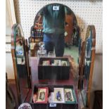 20thC Triptych dressing table mirror