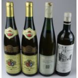 Four bottles of vintage wine: Cave de Turckheim; Château Marinier Côtes De Blaye Sauvignon 1991
