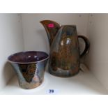 Dartington Art Pottery Jug and matching bowl