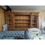 Very Large Pine Breakfront dresser with cupboard base