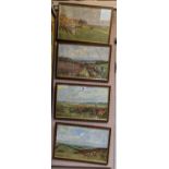 Set of 4 Lionel Edward coloured prints of Fox Hunts