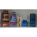 Collection of Italian Mid Century vases inc. Bitossi Style