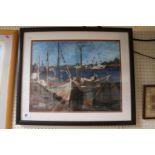 Brian Beattie dated 2008 Oil of Fishing Boats