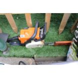 Stihl Petrol Chain saw and Electric Hedge trimmer