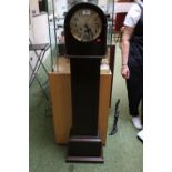 Oak Cased Grandmother clock with numeral dial and key