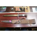 Good quality 20thC Bayonet in scabbard and frog