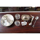 Collection of assorted Silver tableware inc. Egg Cup, Salt, Pin dish etc 208g total weight