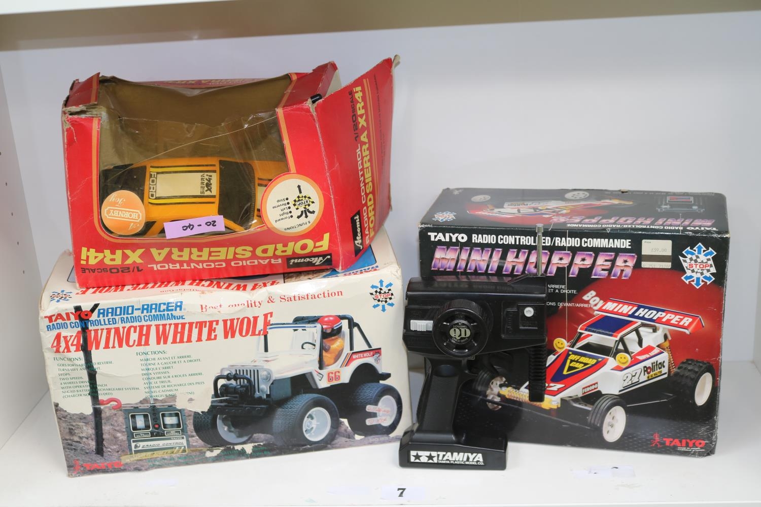 Boxed Taiyo Mini Hopper, 4 x 4 Winch White Wolf and a Ford Sierra XR41