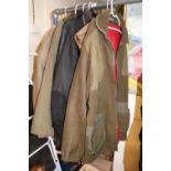 Collection of assorted Outdoor Jackets to include Deerhunter, Barbour etc