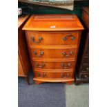 Yew Chest of 4 drawers with brass drop handles