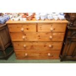 Chest of 2 over 3 drawers with turned handles