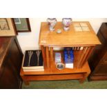 Nest of 3 Mid Century tables with inset tiles and a Mid Century Coffee table