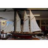 Large Model of a Sailing Boat on stand 140cm in Length