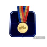 2002 World Cup winner's gold medal FIFA WORLD CUP, obverse with the Jules Rimet trophy in relief,