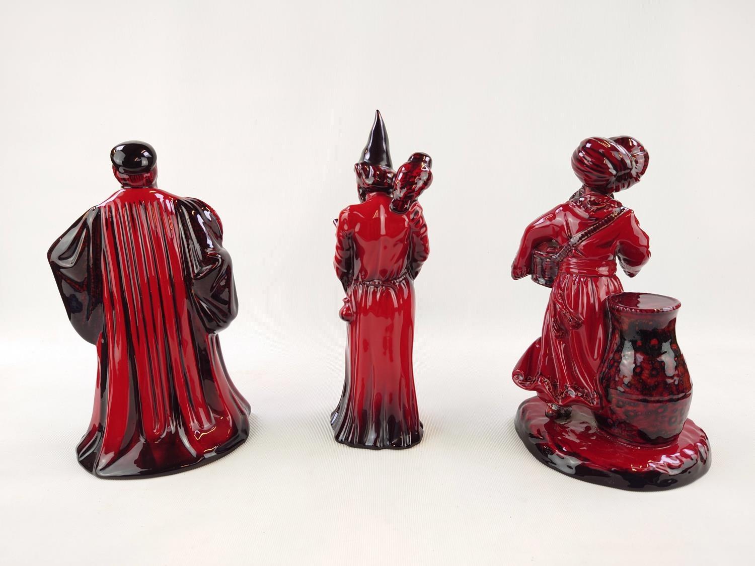 Royal Doulton Flambé figurines 'The Wizard' HN 3121, 'The Carpet Seller' HN 2776 & 'Confucius' HN - Image 2 of 7