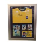 Framed and Mounted Pele signed Jersey with COA from Allstars Signings MSR World MSRW 436. 90 x