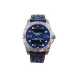 Gentleman's Breitling Aerospace Chronometer stainless steel quartz wrist watch the round Blue dial