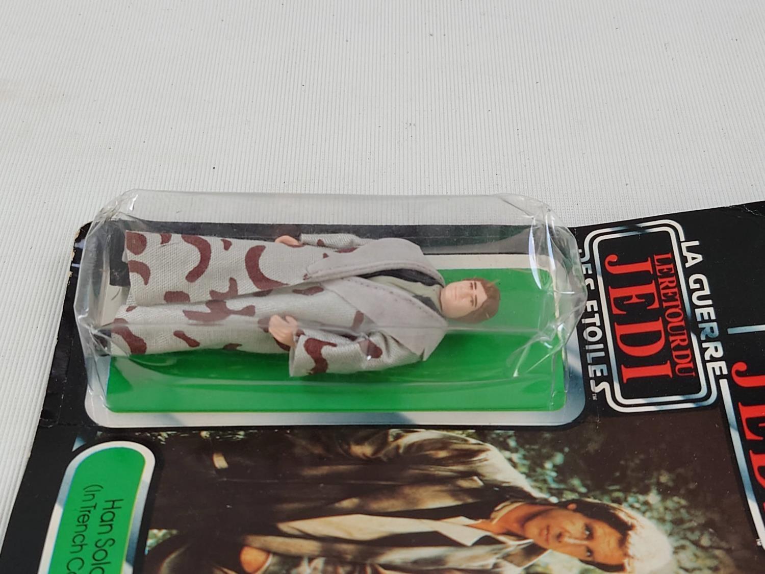3 Vintage Star Wars Palitoy Lucasfilm figures 3 Logo Return of the Jedi Han Solo (In trench Coat), - Image 7 of 9