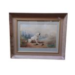 Attributed to Walter Cottrill 'Ready for the Next' Framed watercolour. monogrammed to bottom left 53
