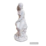 Minton Parian figure of Miranda designed by John Bell 1811 - 1895. Impressed marks to base. 39cm