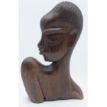 Head of an African woman, Franz Hagenauer, Vienna c1910. Carved in walnut wood