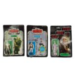 3 Vintage Star Wars Palitoy Lucasfilm figures 3 Logo Return of the Jedi Han Solo (In trench Coat),
