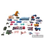 Collection of Play worn Dinky, Corgi & Matchbox vehicles inc Car Transporters, Tractors etc