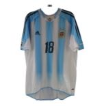 Lionel Messi 2005 FIFA World Cup Youth Championship Match worn Argentina Jersey with Agon