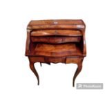 A Louis XV Style Rosewood and Marquetry Inlaid Bonheur de Jour