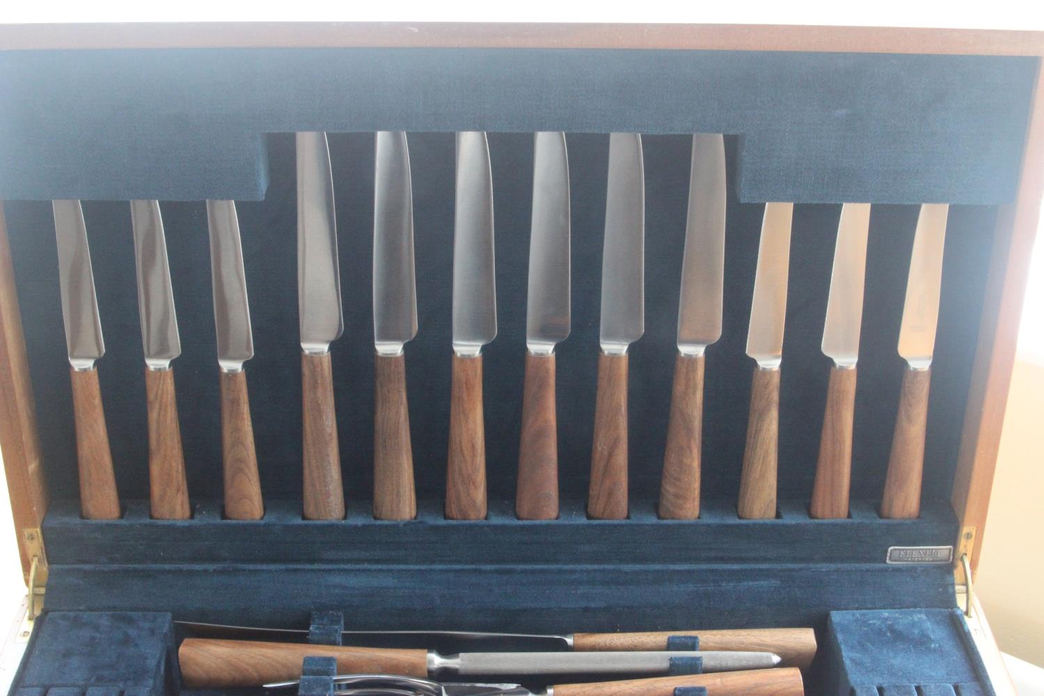 Mills Moore Sheffield Teak Handled Cutlery Set in Presentation Box c1950. Mid-Century c1950 Mills - Image 2 of 7