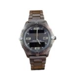 Gentleman's Breitling Aerospace Chronometer stainless steel quartz wrist watch the round Grey dial