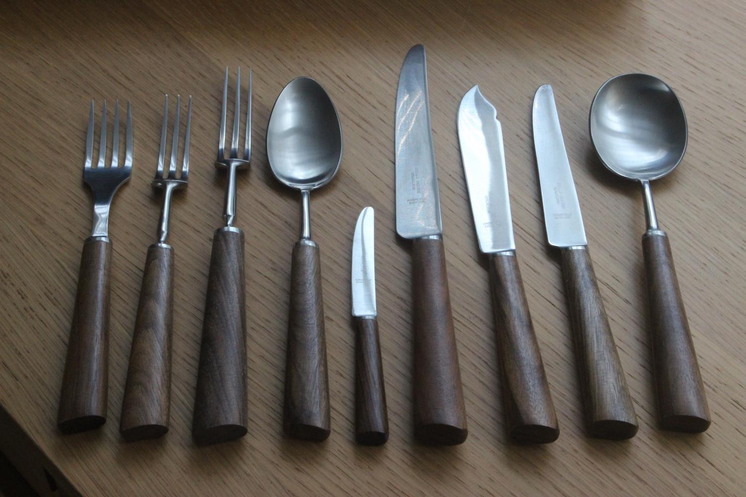 Mills Moore Sheffield Teak Handled Cutlery Set in Presentation Box c1950. Mid-Century c1950 Mills - Image 4 of 7