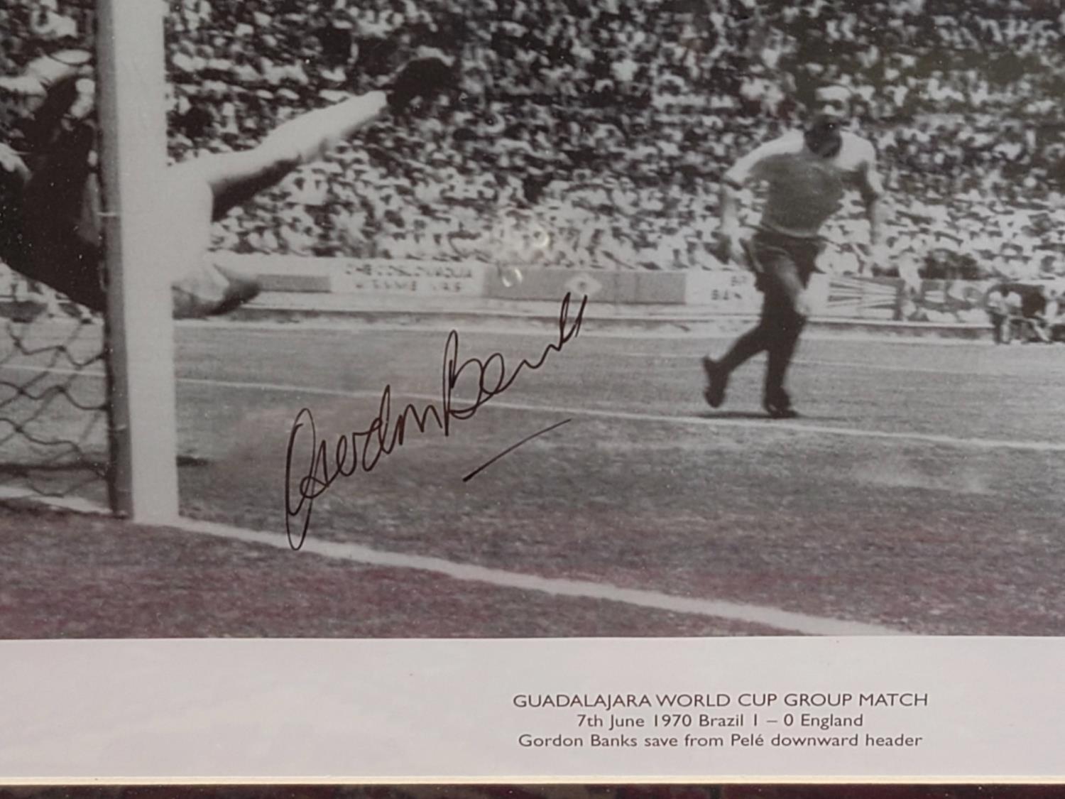 Gordon Banks Signed Framed Guadalajara World Cup Group Match 7th June 1970 Brazil 1 - 0 England - Image 2 of 3