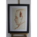 Jean Shepeard (British 1904-1989): a pastel portrait sketch of J.B. Priestly (1894-1984), signed